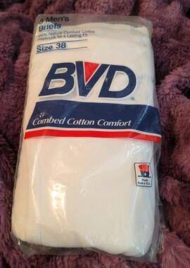 Vintage 1992 BVD 38 Men's Briefs 3 Pack Underwear Tighy Whities Combed Cotton US